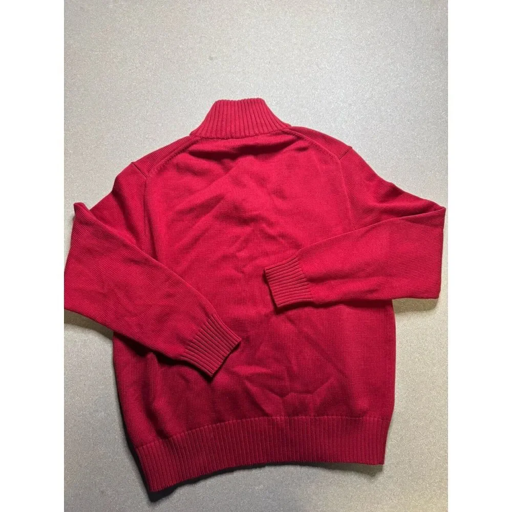 Polo Ralph Lauren 1/4 Button Pullover Sweater Sweatshirt Size Large Red‎